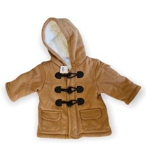 Gap Newborn 3-6 months lined tan duffle coat with buttons NWT